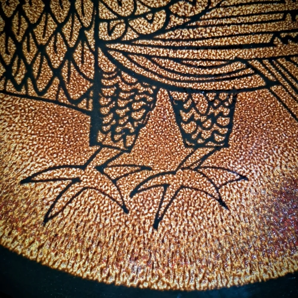 Vintage Poole Pottery Aegean Owl Carolyn Wills Charger Full Harvest Moon Large
